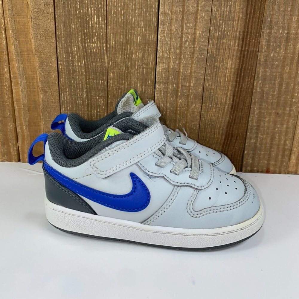 Nike Court Borough Low 2 Toddler Boys 8C Gray Blue Athletic Shoes